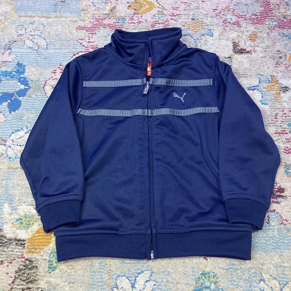 Little Boys Puma Zip Up Blue Jacket Size 18M